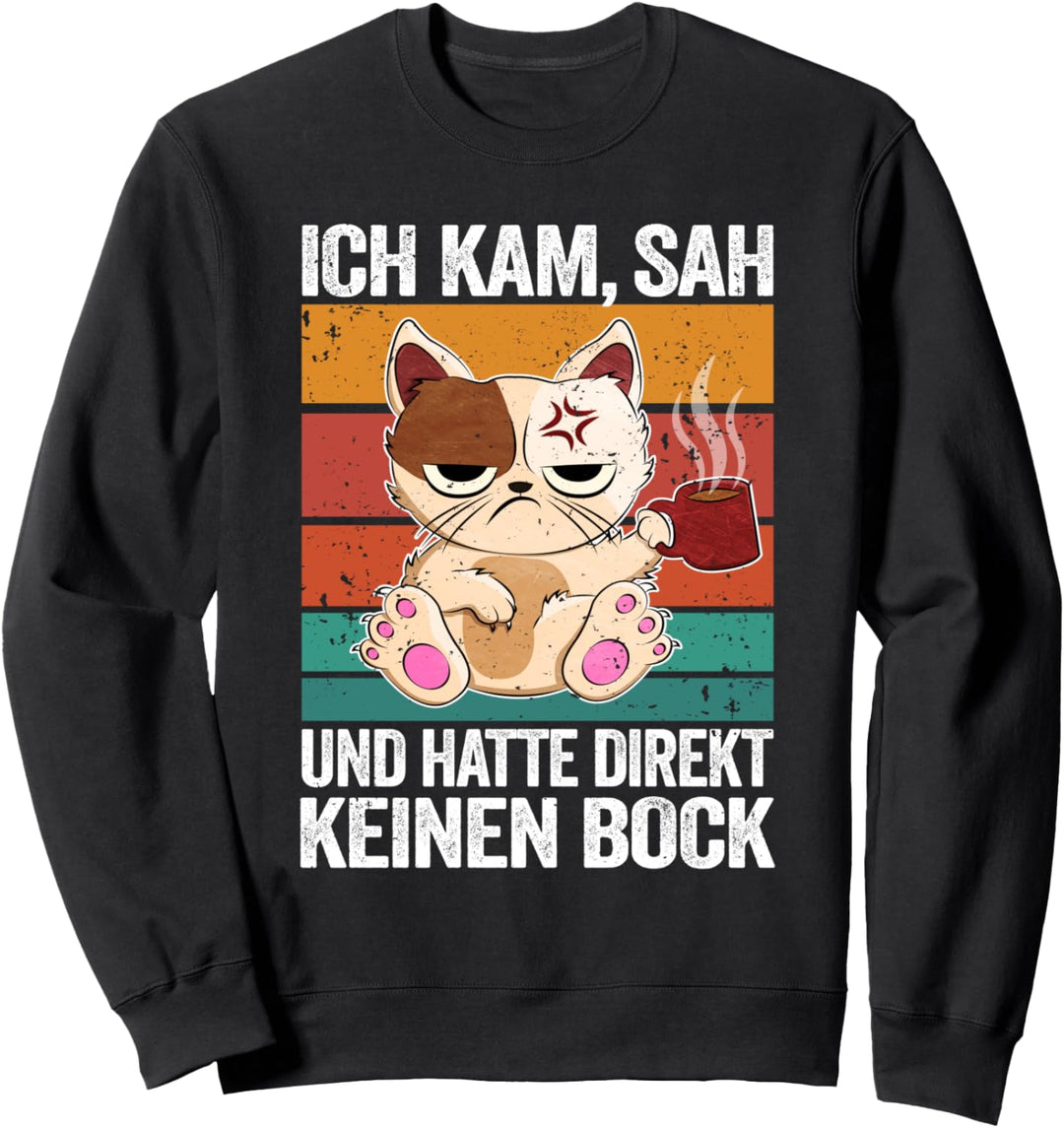 Ich Kam Sah Und Hatte Direkt Keinen Bock Katze Morgenmuffel Sweatshirt