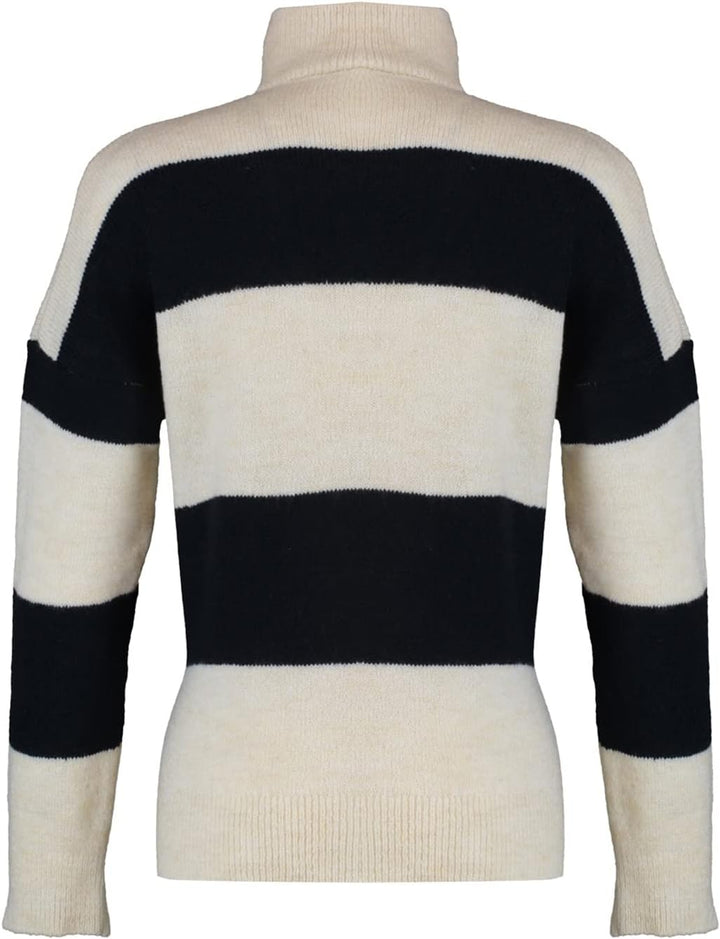 TRENDYOL Damen Stehkragen Gestreift Oversize Sweater Sweatshirt M Grau, M Grau