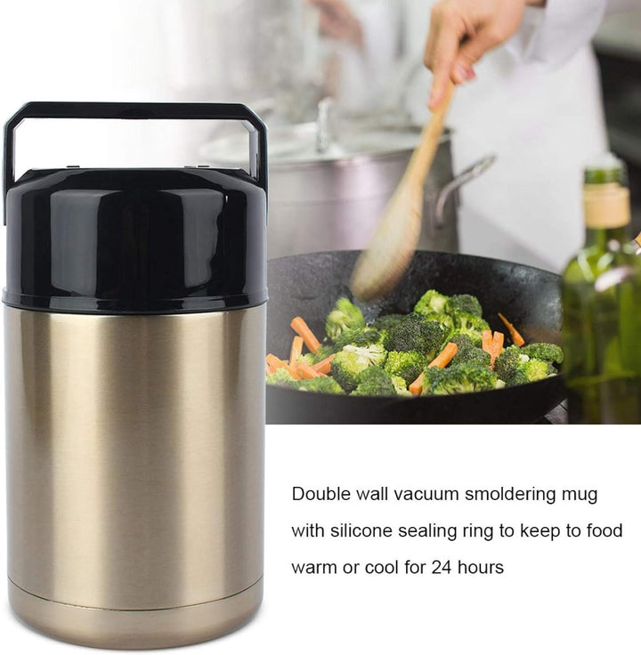 Thermobecher Essen to go, Thermobehälter für Essen 1 liter, Thermo Lunchbox aus Edelstahl, Thermos E