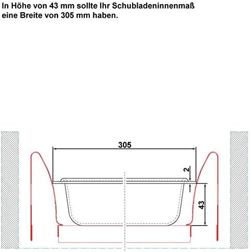 ORGA-BOX® II Besteckeinsatz für Nobilia 40er Schublade bis 07/2012 (462 x 305 mm BITTE MESSEN SIE IH