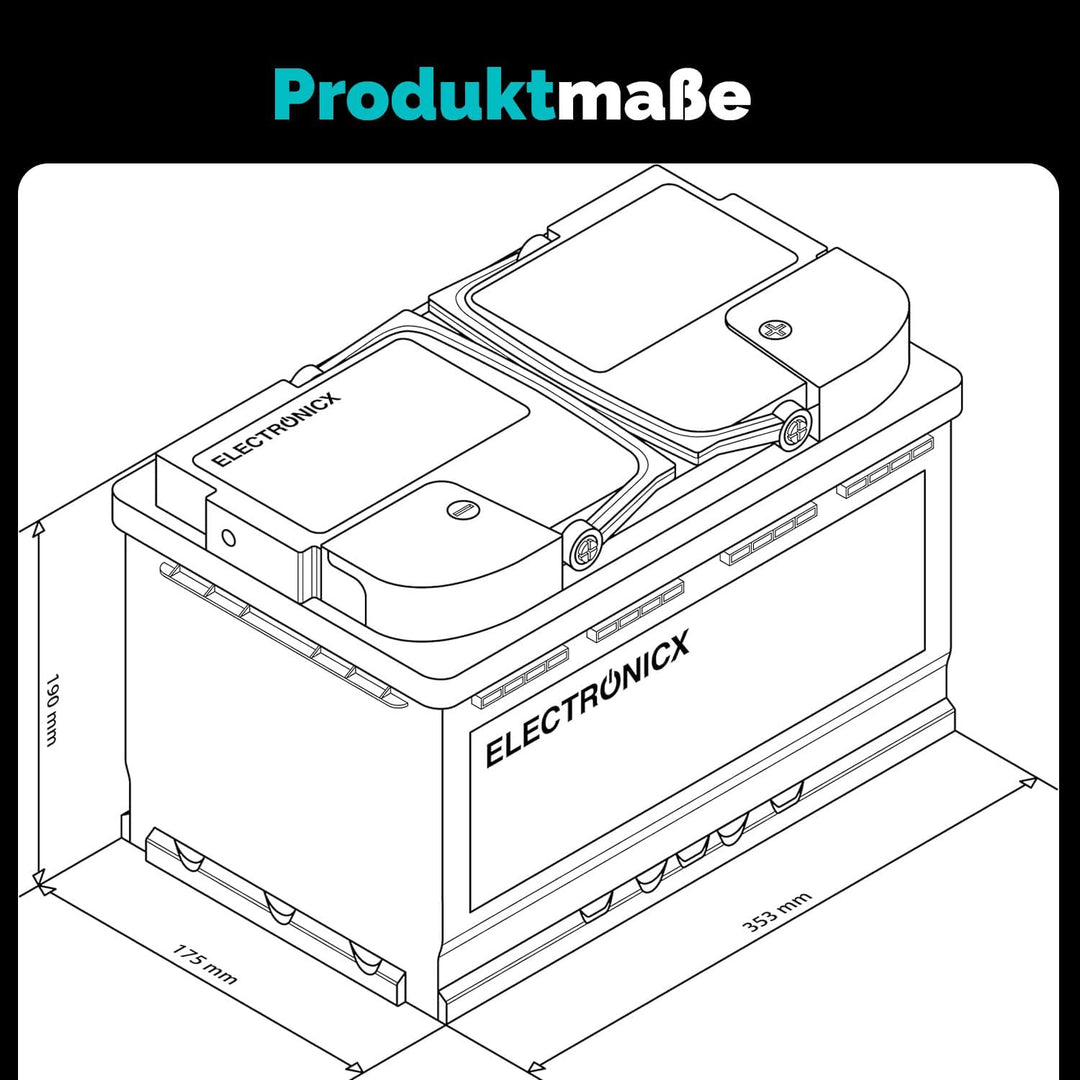 Electronicx AGM Marine Edition 12V 120Ah – Deep Cycle Versorgerbatterie, wartungsfrei & versiegelt,