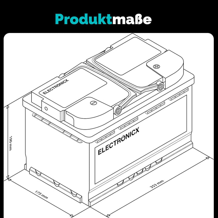 Electronicx AGM Marine Edition 12V 120Ah – Deep Cycle Versorgerbatterie, wartungsfrei & versiegelt,