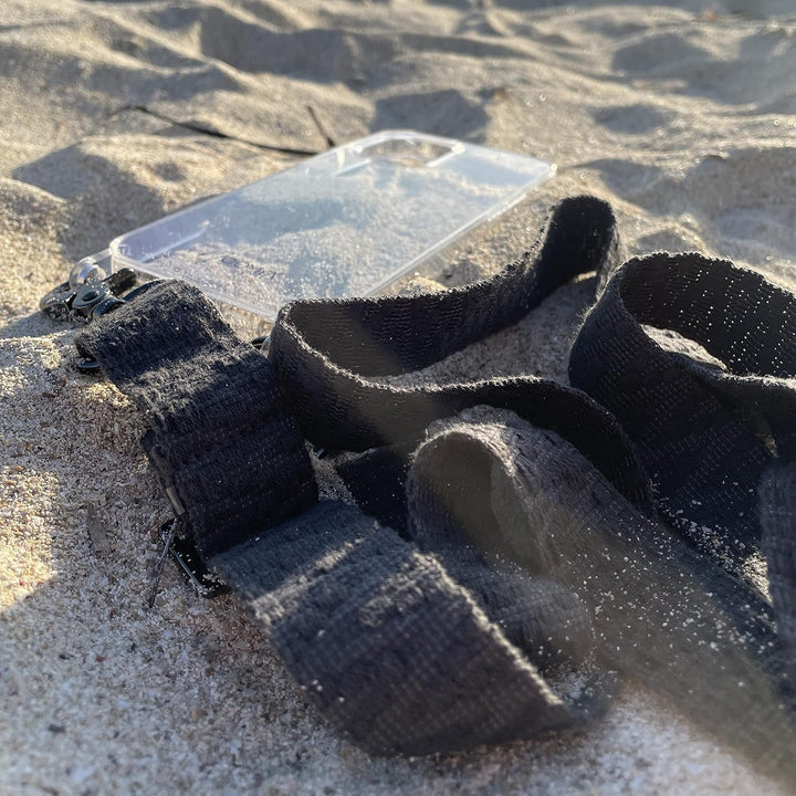 NOOMYA® Premium Fashion Handykette | Set Handyhülle iPhone SE 3. Gen 2022 & Handyband Phantom Grey |