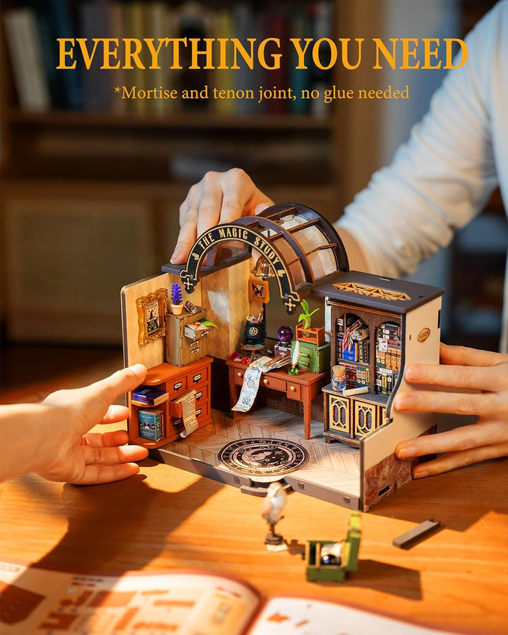 Rolife Miniatur Haus, Miniatur Haus Selber Bauen The Magic Study, Deko für Schreibtisch oder Bücherr