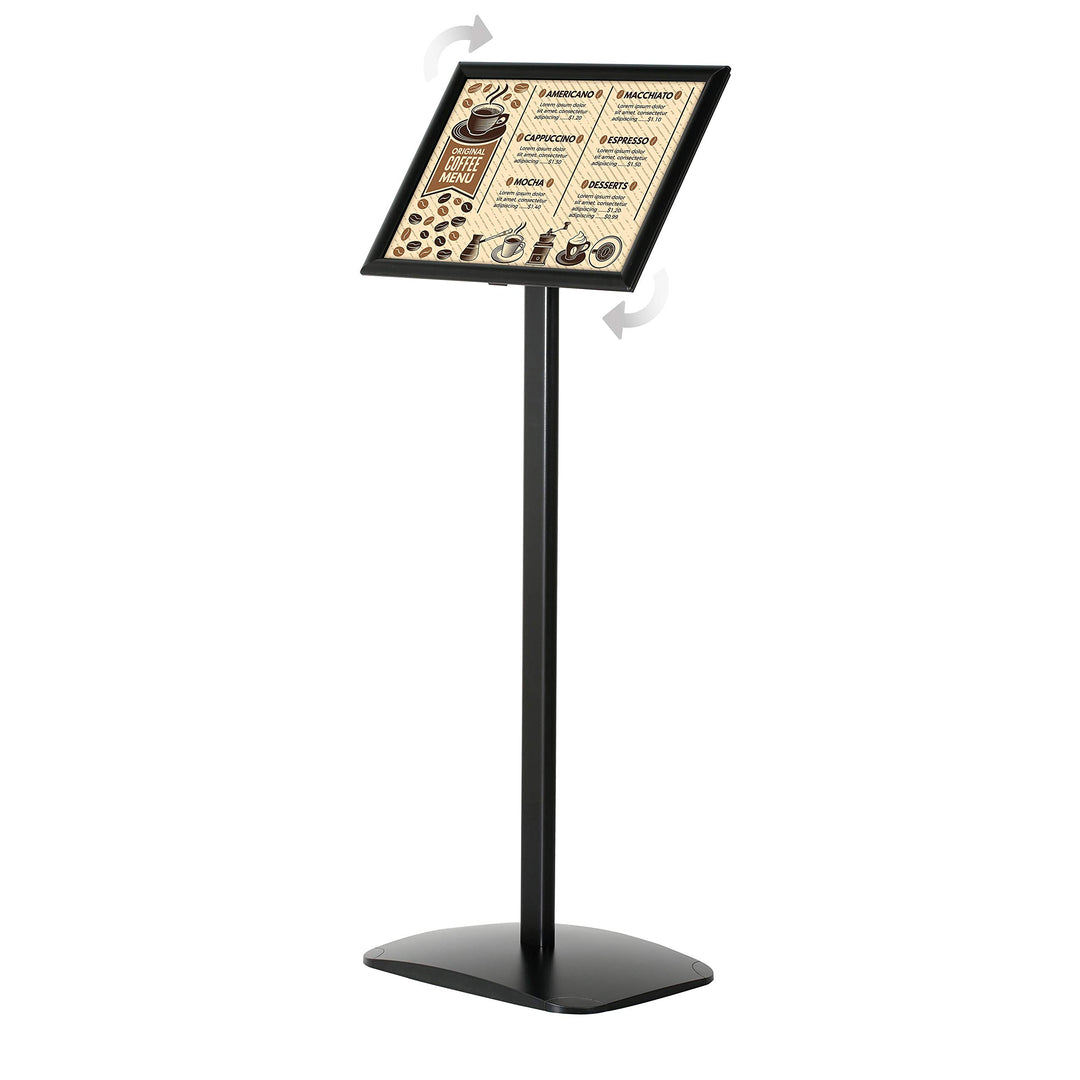 DISPLAY SALES Infoständer schwarz DIN A4 (210 x 297 mm). Premium Design Informationsständer (1 m Höh