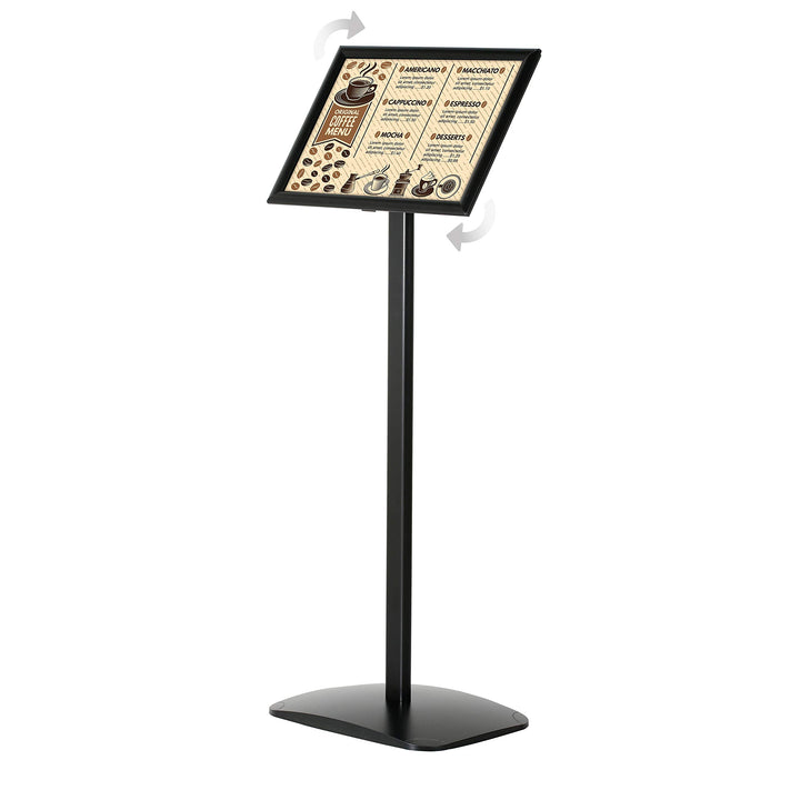 DISPLAY SALES Infoständer schwarz DIN A4 (210 x 297 mm). Premium Design Informationsständer (1 m Höh