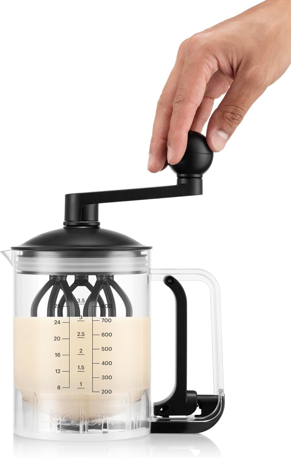 Bodum Pancake Teigmixer & Spender BISTRO Schwarz – Integrierte Messfunktion – Einfaches Ausgiessen,