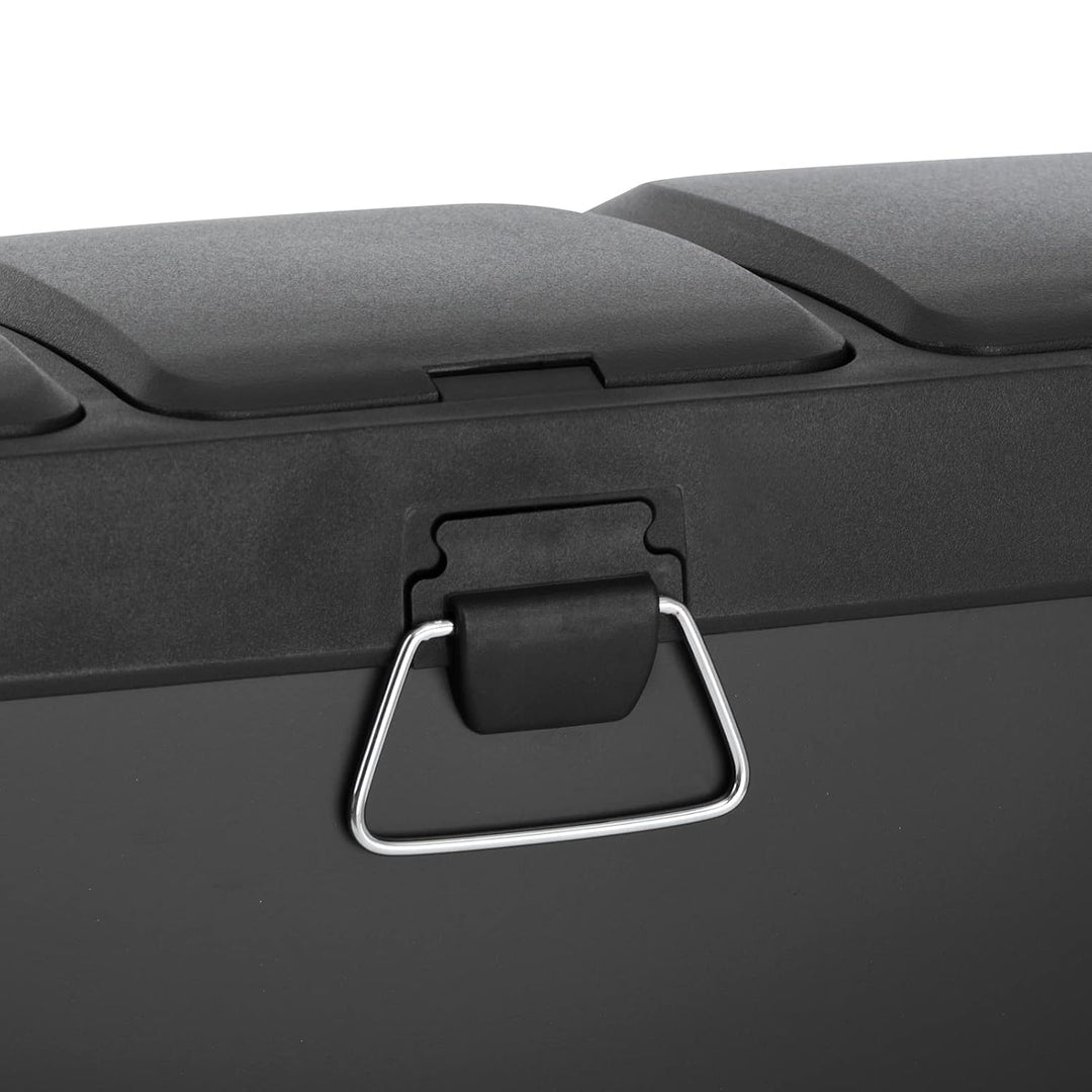 SVITA TC3X8 24 L Treteimer Abfalleimer Mülleimer Pulverbeschichteter Stahl Schwarz, Schwarz