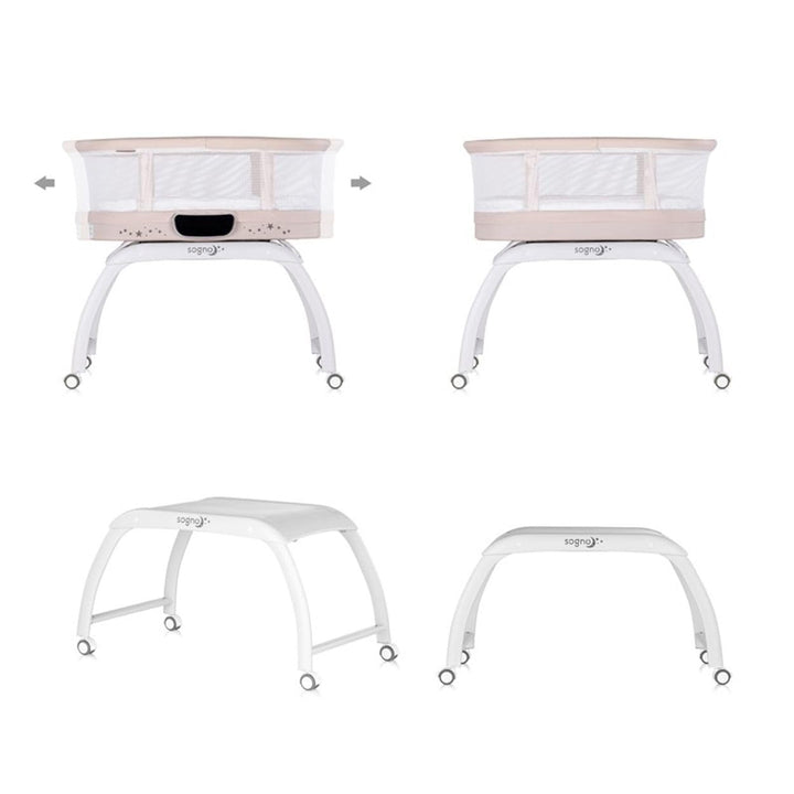 Chipolino Beistellbett Sogno 2 in 1 Spieltisch, Fernbedienung, eingebaute Waage, Farbe:beige, Beige