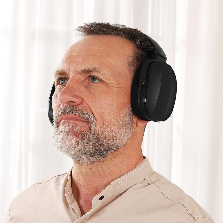 Funkkopfhörer Kabellos für TV – TV Kopfhörer Kabellos mit Ladestation & RF-Sender, Seniorenfreundlic