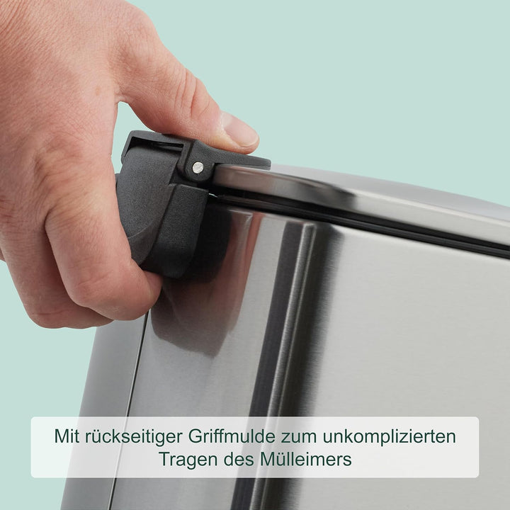 Relaxdays Kosmetikeimer, 6 L, Absenkautomatik, entnehmbarer Inneneimer, Metall, Bad Mülleimer, inkl.