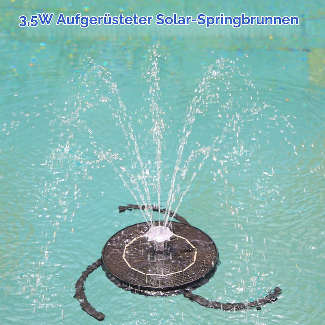AISITIN Solar Springbrunnen für Aussen 3,5W,Solarbrunnen für Draussen mit 4 Sprüh Effekten, Solar Te