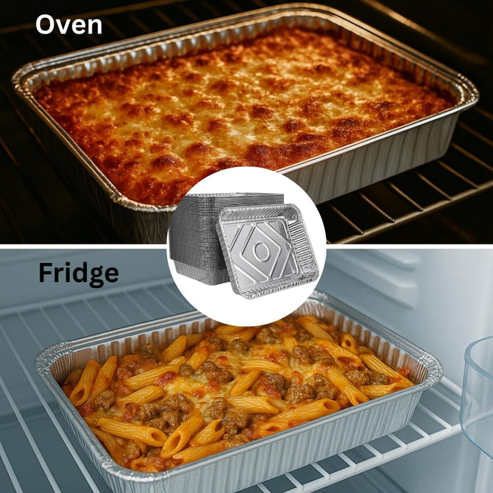 Enpack Aluschale R879-930G - 100 Stück Alu Grillschalen 226x176x30 mm - Feuerfeste Aluschalen 1000ml