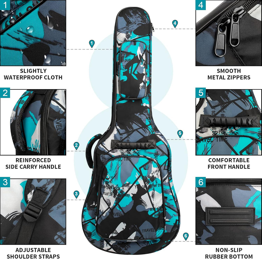 Gitarrentasche Full Size, 39 40 41inch Akustikgitarre Gig Bag, 15mm dick gepolstertes Gitarrenetui w