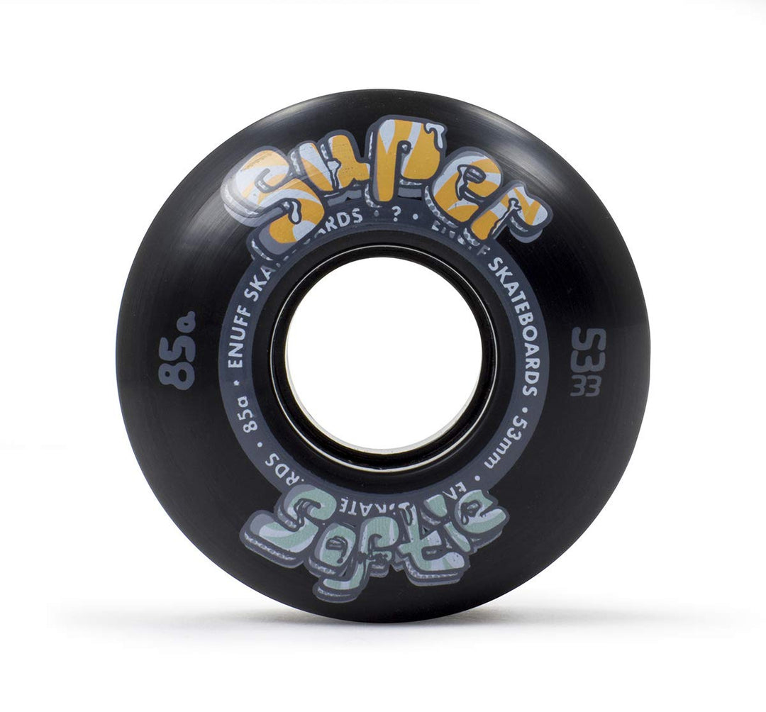 Enuff Skateboards Super Softie Wheels Räder 58mm schwarz (schwarz), 58mm schwarz (schwarz)