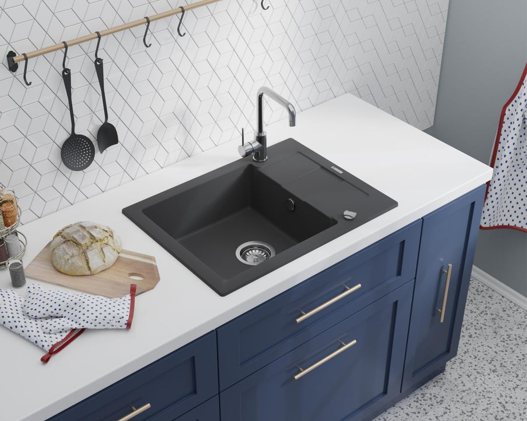 GRANMASTER Automatischer Platzsparender 1-Kammer-Siphon mit überlauf - Ablaufgarnitur für Spüle - Ma