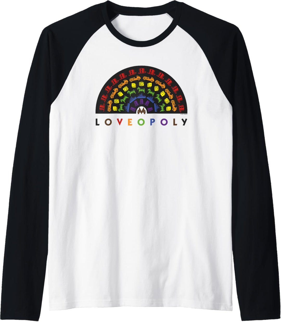 Monopoly Loveopoly Rainbow Game Pieces And Text Raglan
