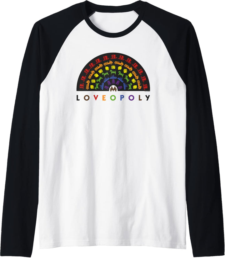 Monopoly Loveopoly Rainbow Game Pieces And Text Raglan