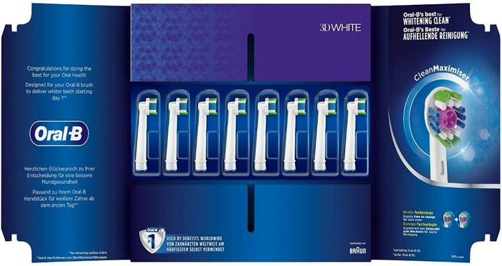 Oral-B Aufsteckbürsten 3D White 8er FFU CleanMaximizer Grüne 8 stück (1er Pack), Grüne 8 stück (1er