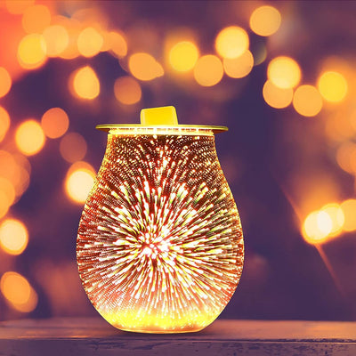 Elektrische Duftlampe, YUNYODA 3D Glas Aroma Lampe Wachsbrenner, Ölbrenner Wachs Schmelzbrenner Wärm