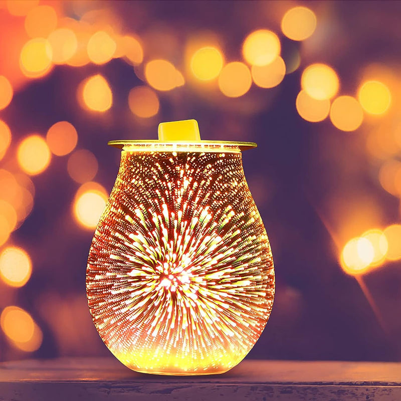 Elektrische Duftlampe, YUNYODA 3D Glas Aroma Lampe Wachsbrenner, Ölbrenner Wachs Schmelzbrenner Wärm