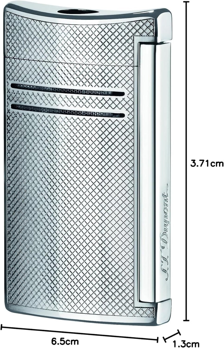 S.T. Dupont Maxijet-Feuerzeug, gebürstetes Chrom-P 65 x 37 x 14 mm Chrom-Gitter
