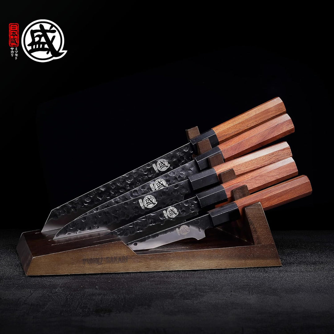 MITSUMOTO SAKARI 30 * 17 * 16cm Flacher Messerhalter, Japanischer Akazienholz Messerhalter, Küchenme