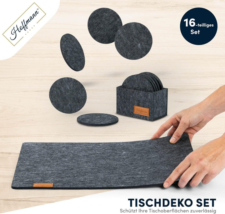 Hoffmann 6er Tischset aus Filz mit Platzsets und Untersetzern I Filzuntersetzer, Platzdeckchen für T