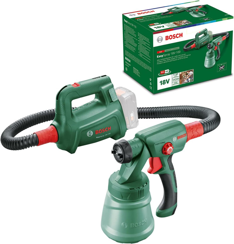 Bosch Akku-Farbsprühsystem EasySpray 18V-100 (ohne Akku, System, für Lacke und Lasuren, Förderleistu