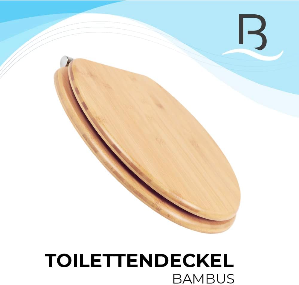 Bath4U Bambus Toilettendeckel | mit Absenkautomatik | Nachhaltige Klobrille | aus hochwertigem Bambu