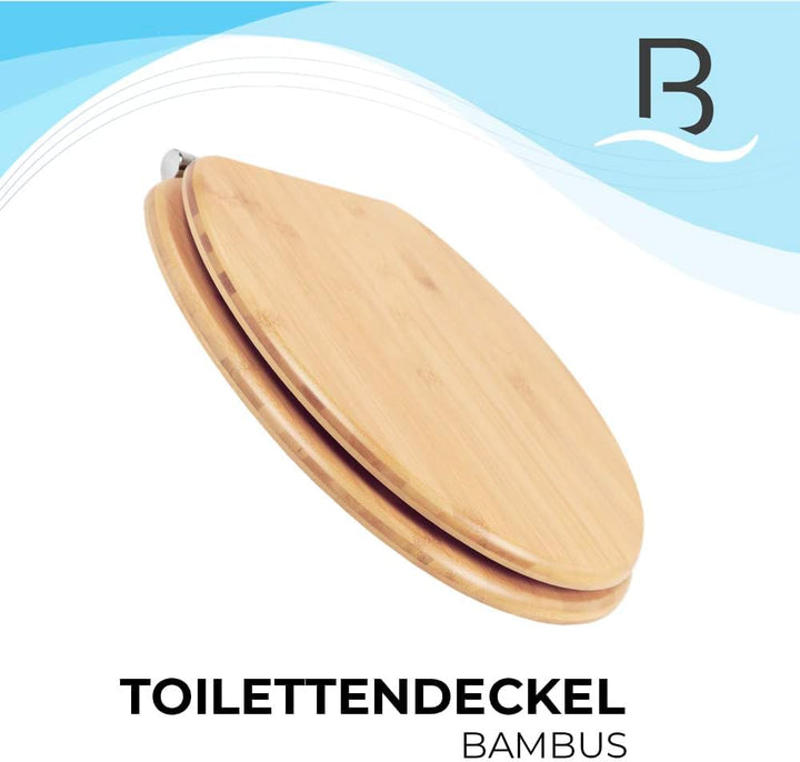Bath4U Bambus Toilettendeckel | mit Absenkautomatik | Nachhaltige Klobrille | aus hochwertigem Bambu