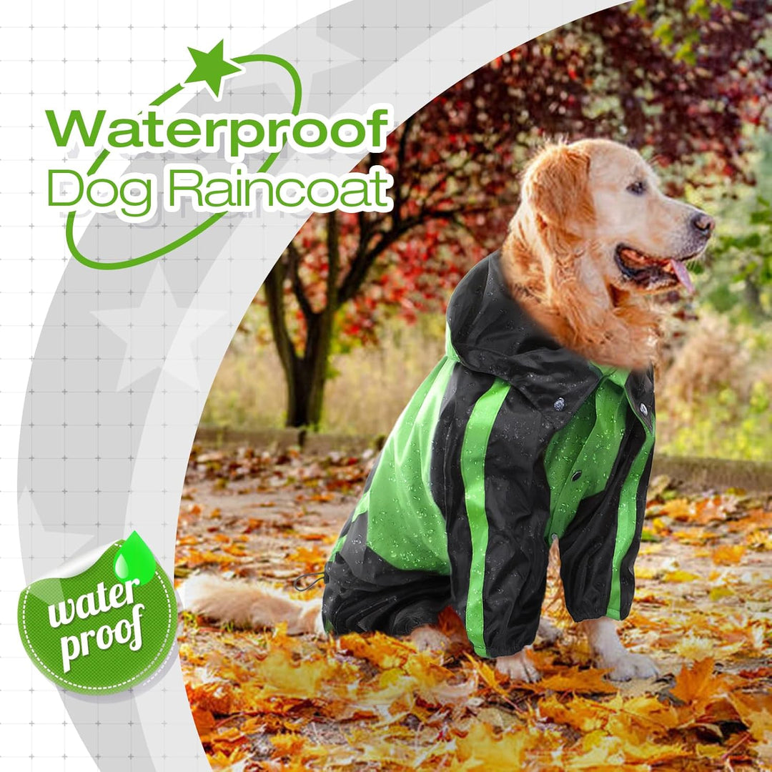 OUOBOB Hund Regenmantel, wasserdichte Hund Regenmantel für grosse Hunde, Leichte Regenjacke, Einstel