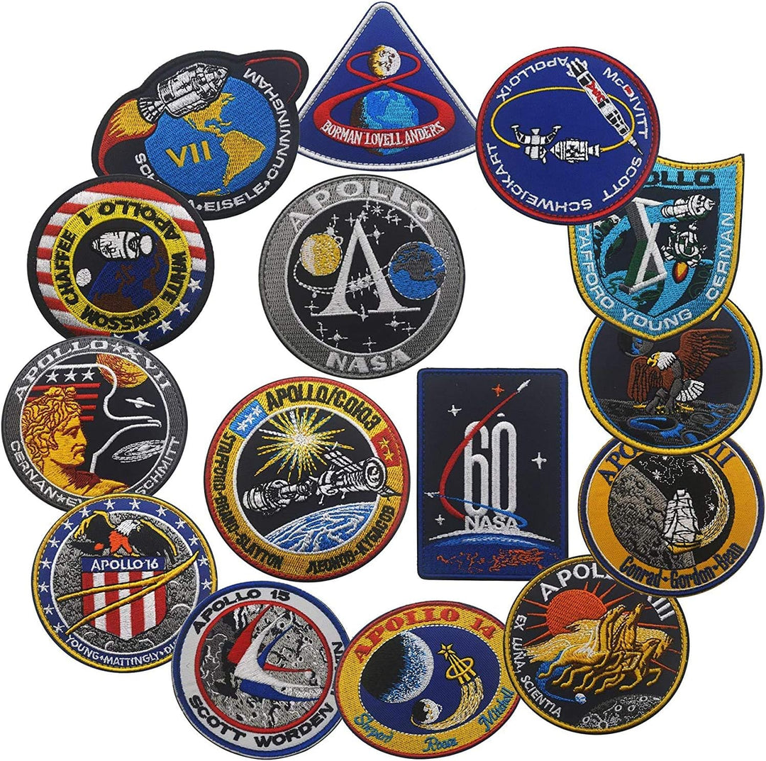 NASA Apollo Mission Apollo1 7 8 9 10 11 12 13 14 15 16 17 Patch Patch Patch Set Bestickter Aufnäher