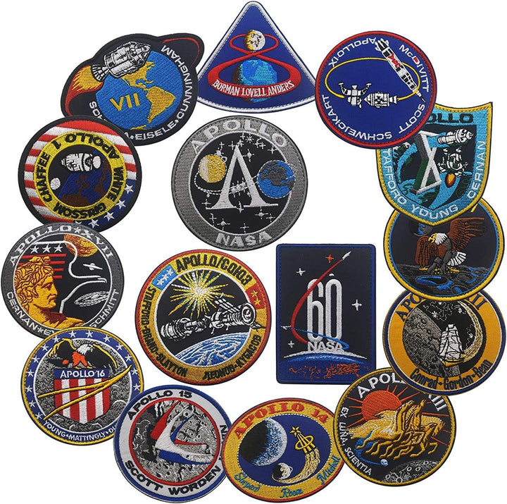 NASA Apollo Mission Apollo1 7 8 9 10 11 12 13 14 15 16 17 Patch Patch Patch Set Bestickter Aufnäher