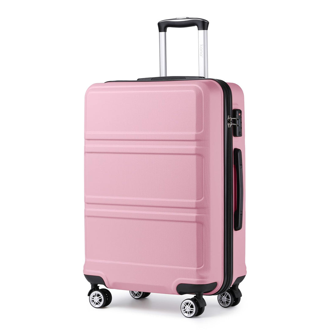 KONO Koffer Trolley Reisekoffer aus ABS+PC – Leichter Hartschalenkoffer mit 4 Zwillingsrollen und TS
