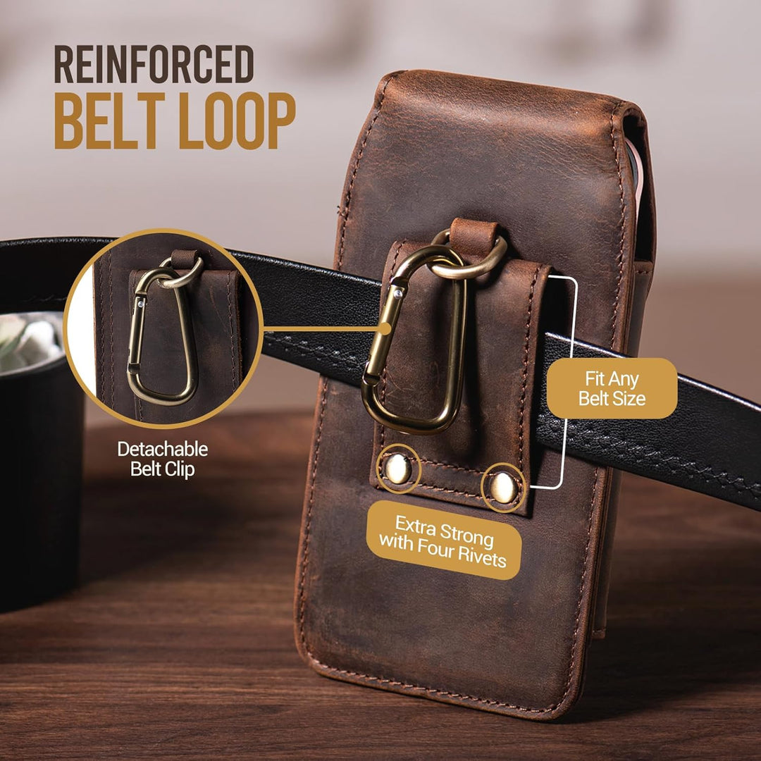 Hengwin Leder Handy Holster Fall Taille Gürtel Tasche für iPhone 17 Pro Max/16Plus iPhone 16 15 14 1