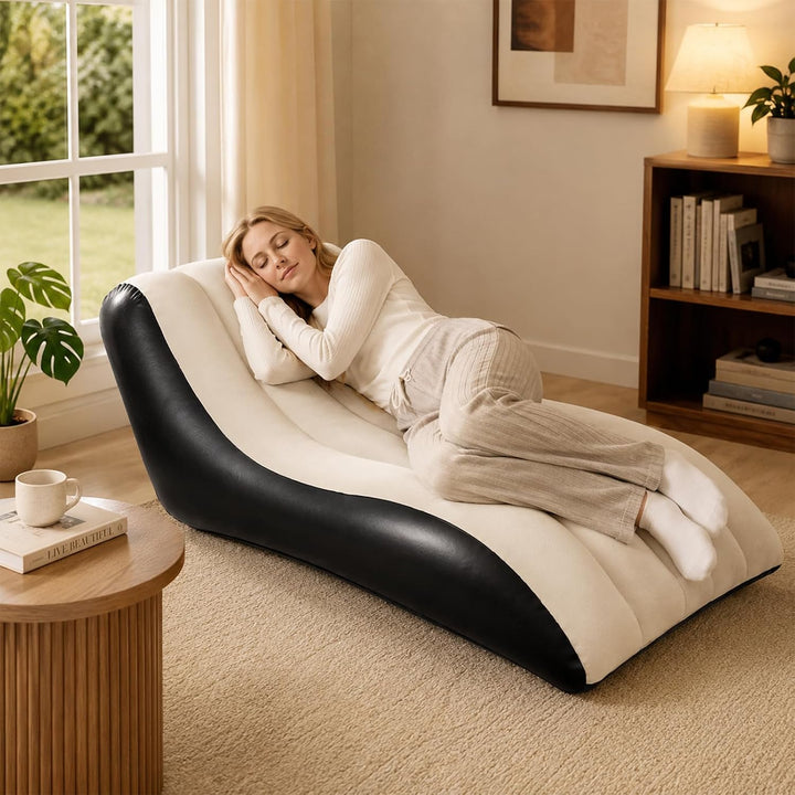 Yuragim Aufblasbares Sofa, Aufblasbarer Sessel, Aufblasbar Liegestuhl mit Luftpumpe, Wasserdichtes A