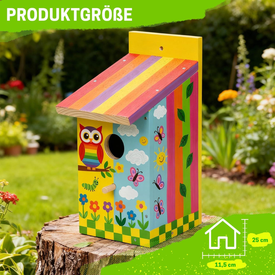 ITA DIY Nistkasten zum Zusammenbauen und Bemalen TreeTopTreat - Vogelhaus Komplett Bausatz mit Hamme