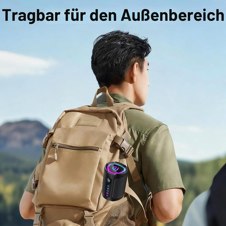 Bluetooth Lautsprecher mit Licht, 2026 Musikbox Tragbarer Box, Bluetooth 5.4, 15 St, Verbesserter Ba