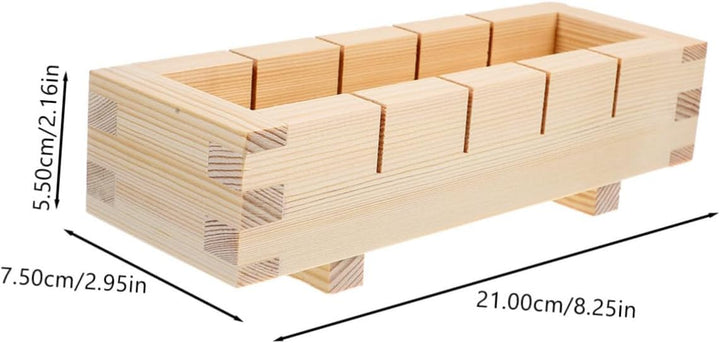 Garneck Rechteckige Sushi-pressform Aus Holz Sushi-herstellungsset -reisrollenformen Werkzeuge