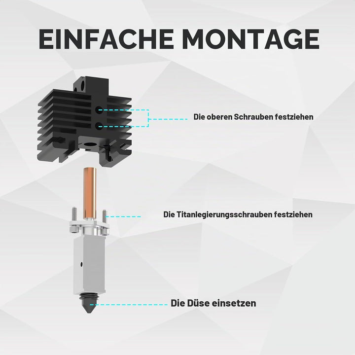 IdeaFormer Neues Upgrade Hotend aus Ganzmetall für Bambulab, Hochtemperatur Extruder Hotend mit Sili