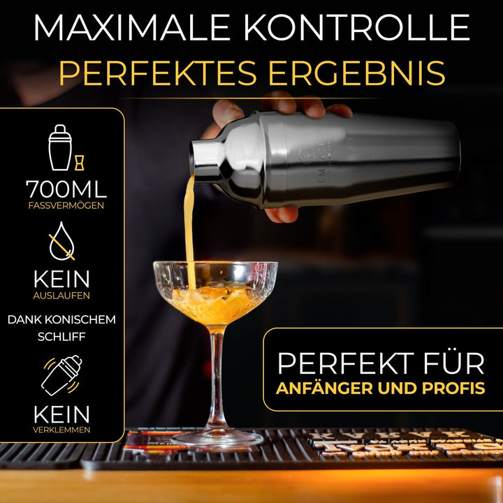 EMPATION Cocktail Set, 700ml Cobbler Cocktail Shaker aus Edelstahl, sicheres Ausgiessen &amp; kein Versc