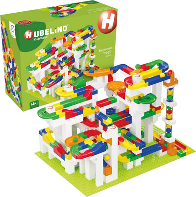 Hubelino mega (585-teilig), 420633 & 420329 Kugelbahn Grundplatte 560 Noppen Blau, kompatibel Bundle