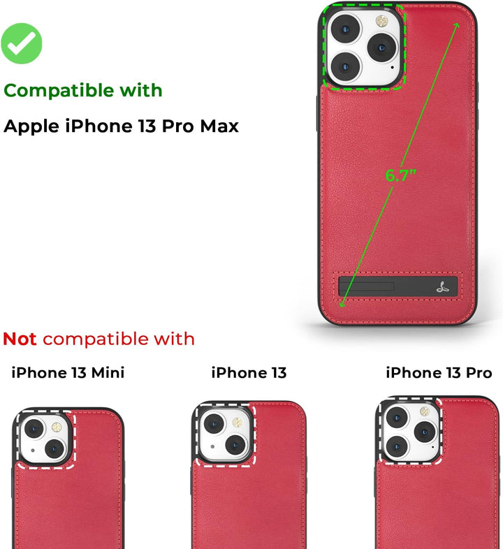 Snakehive Metro Lederhülle für Apple iPhone 13 Pro Max || Echtleder Handyhülle mit Standfunktion ||