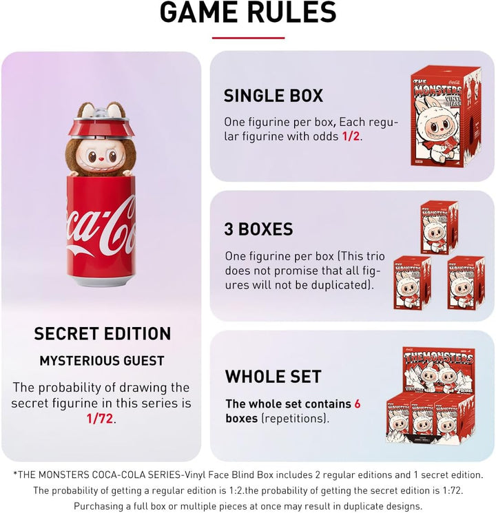 POP MART The Monsters COCA-COLA Series-Vinyl Face Plush Pendant Anime Actionfiguren Sammelfiguren Sa