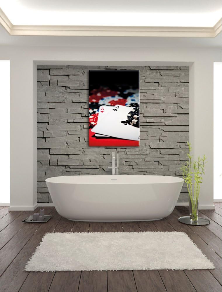 Pixxprint Spielkarten, Format: 100x70 auf Leinwand, XXL riesige Bilder fertig gerahmt mit Keilrahmen