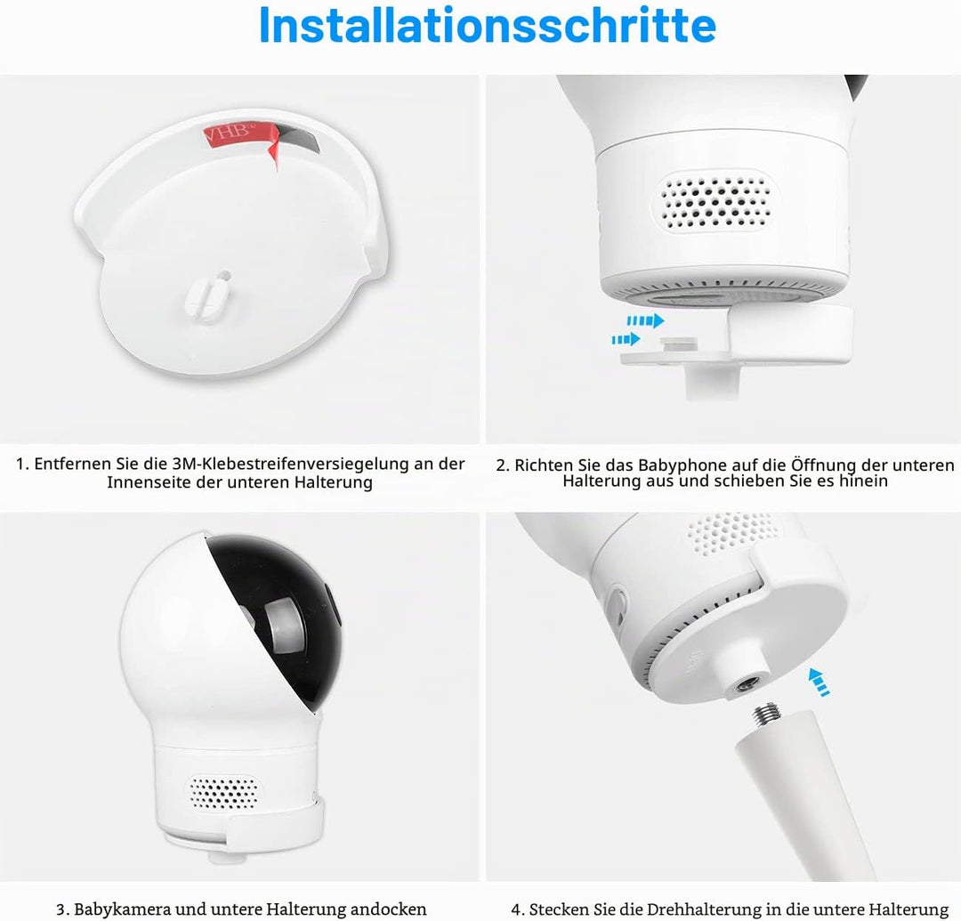 HOLACA Babyphone mit Kamera Halterung für eufy Security SpaceView Babyphone mit 5 Zoll LCD-Display,