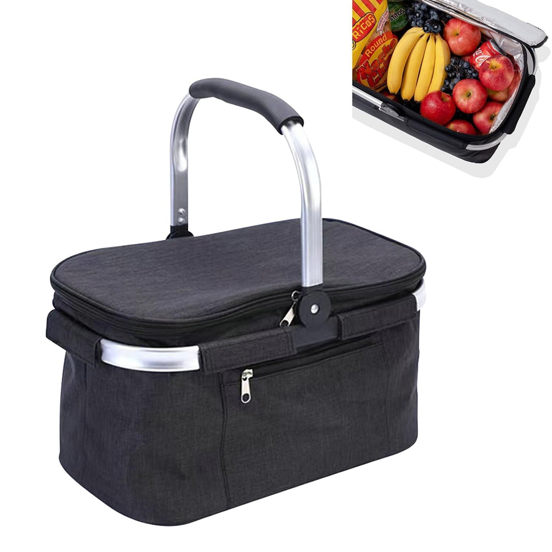 Einkaufskorb Faltbar, 30L Einkaufstasche Gross mit Gepolsterten Griffen, isolierter Wasserdichter Ei