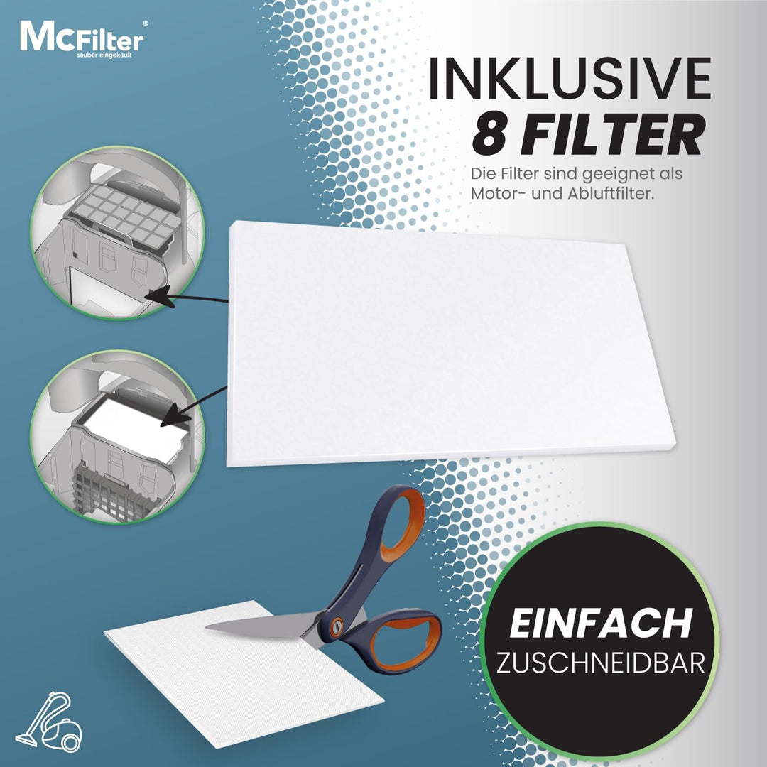McFilter | 16 Staubsaugerbeutel geeignet für Miele Staubsauger GN 3D Efficiency | Staubbeutel inkl.