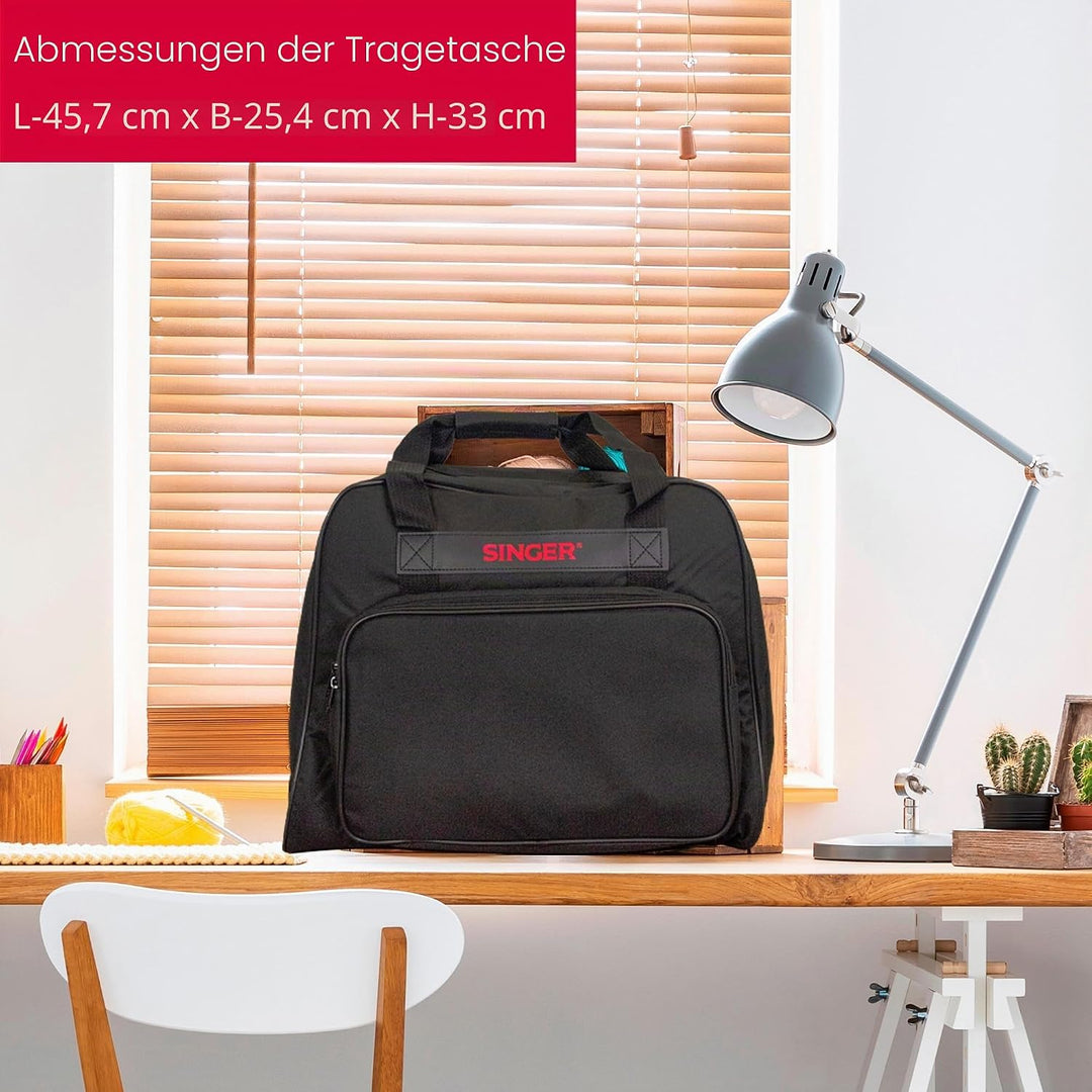 SINGER Case schwarz Tragetasche für Nähmaschinen, Leinen, Universal, Schwarz